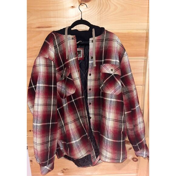 Insulated Flannel Hooded Jacket - Picture 1 of 6
